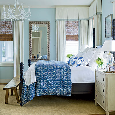 Verschillende kleuren blauw slaapkamer
